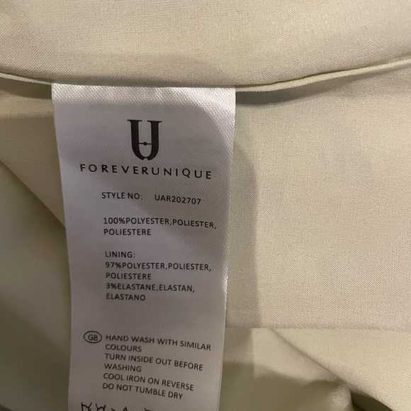 Forever Unique U Collection green pleated high neck floral mini dress Size 8 - Picture 8 of 10